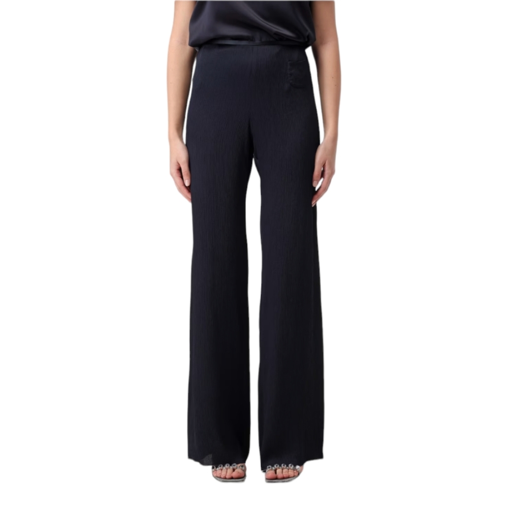 Baddie Y2K Pants Emporio Armani 38 Black Wool Trousers Wide Leg Luxury